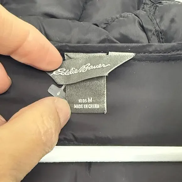 Eddie Bauer Kid's Black Puffer Coat - Picture 4 of 7